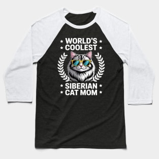 World's Coolest Cat Mom Mama - Women Siberian Cat Baseball T-Shirt